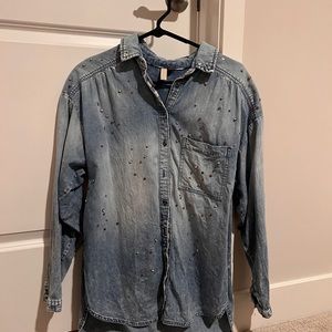 Pilcro studded denim shirt